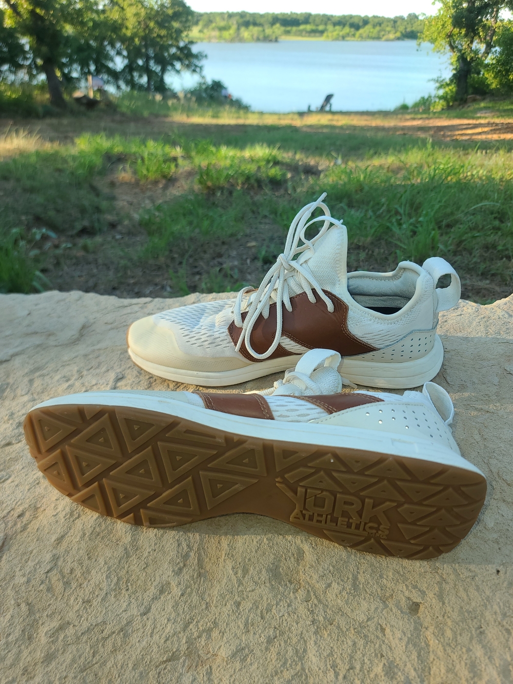 York Athletics The Frank Trainer Sneakers White And Brown Mens 9.5 Womens 11